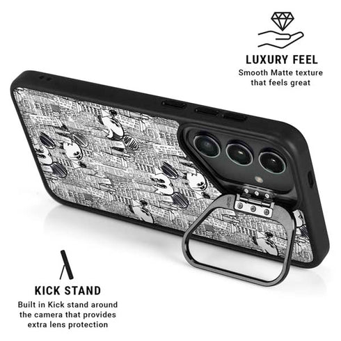 Disney Mickey Mouse Cityscape Sketch Galaxy S25 Kickstand Case